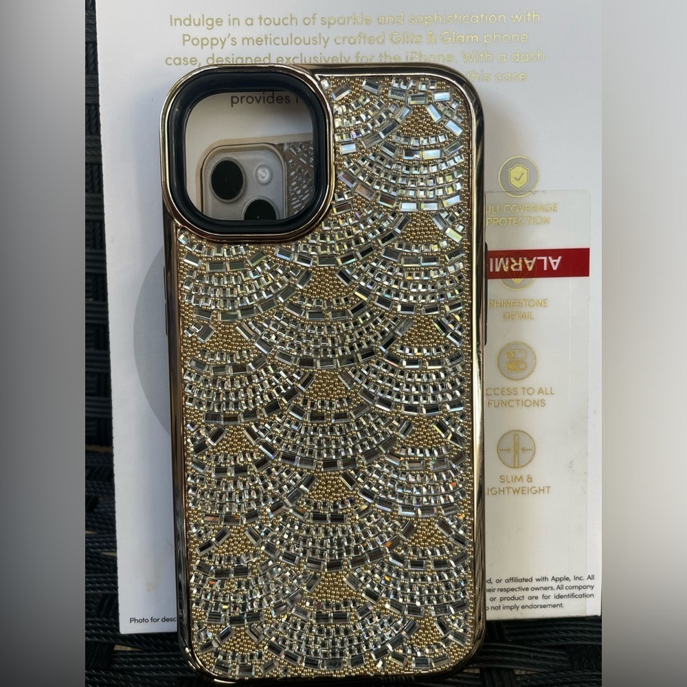 iPhone Case 14/13 ,Gold Glitz & Glam Phone Case for iPhone 14/13 - Picture 4 of 13